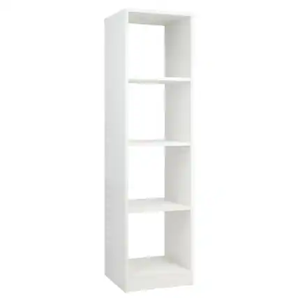 Front. SlickBlue - 5-Tier 4-Cube Storage Bookshelf with Anti-Tip Feature for Books and Decor - White.