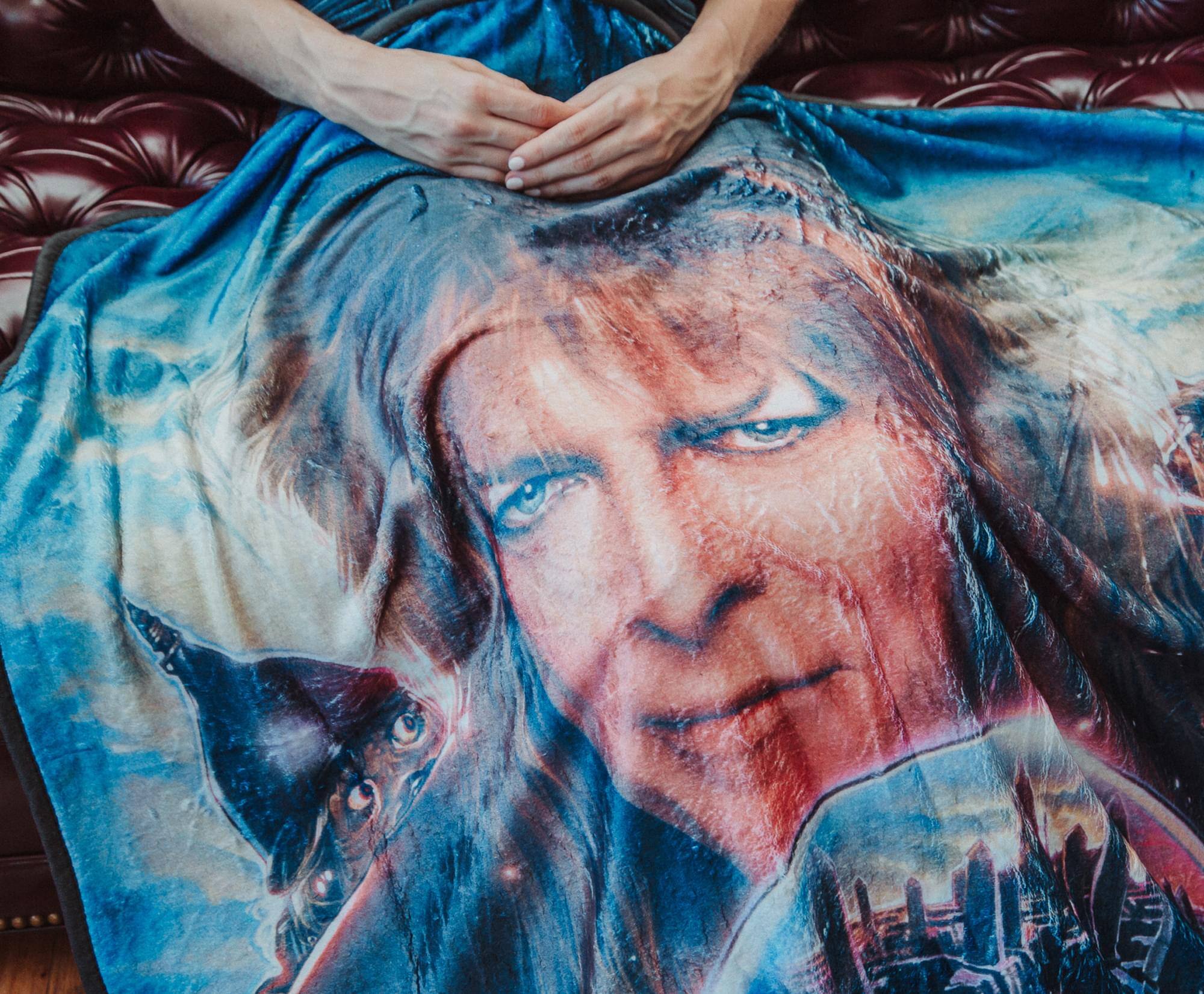 Alt View 4. Surreal Entertainment - Labyrinth Movie Poster Fleece Throw Blanket | 45 x 60 Inches - Blue/White.