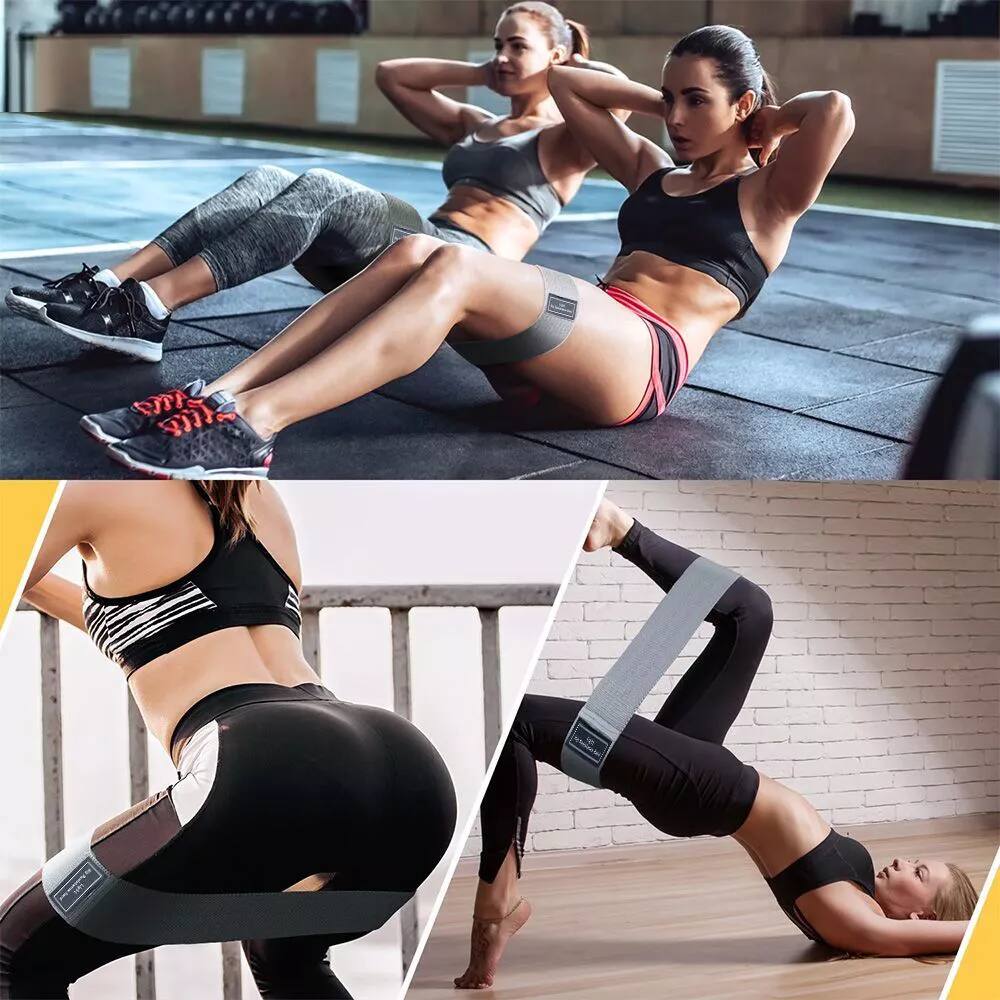 Left. MOVSSOU - Resistance Bands Set Elastic 3 Levels Legs Exercise Black - black.