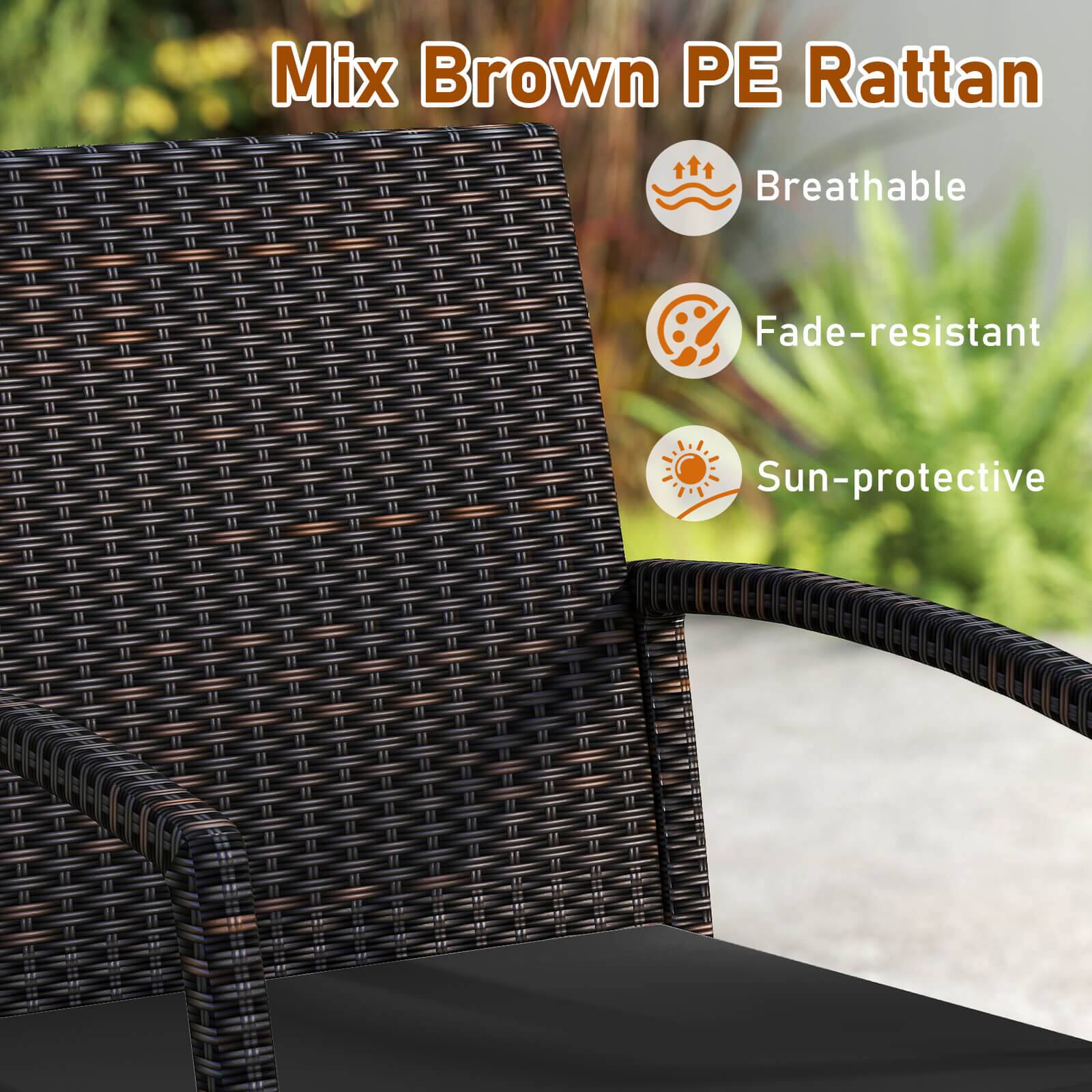 Mix Brown PE Rattan

- Breathable
- Fade-resistant
- Sun-protective