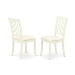 East West Furniture - Dining Room Set Linen White - Brown