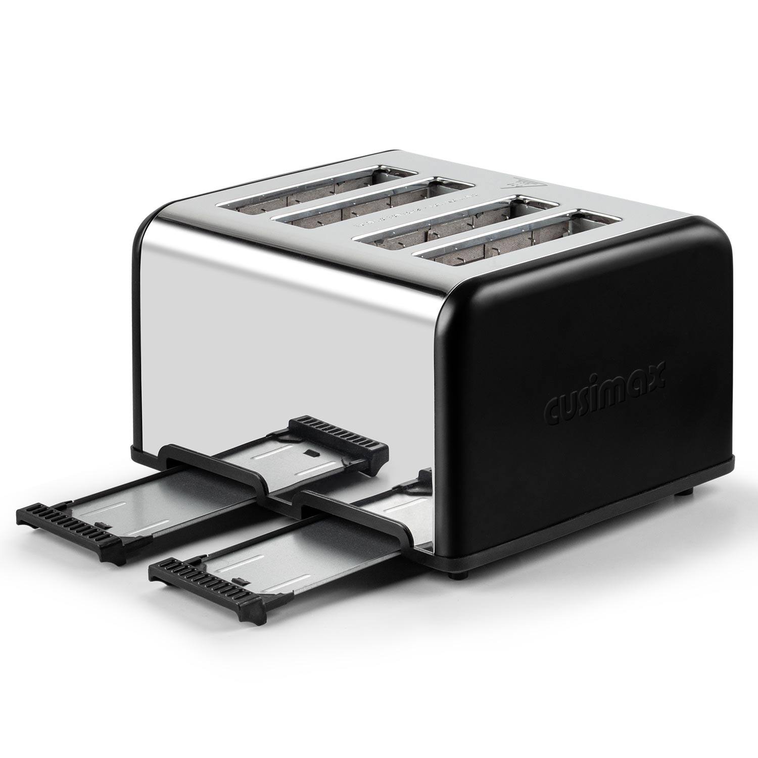 Alt View 1. Cusimax - 4-Slice Multi-Functions Toaster with 6-Browning Settings, LED Display - Black.