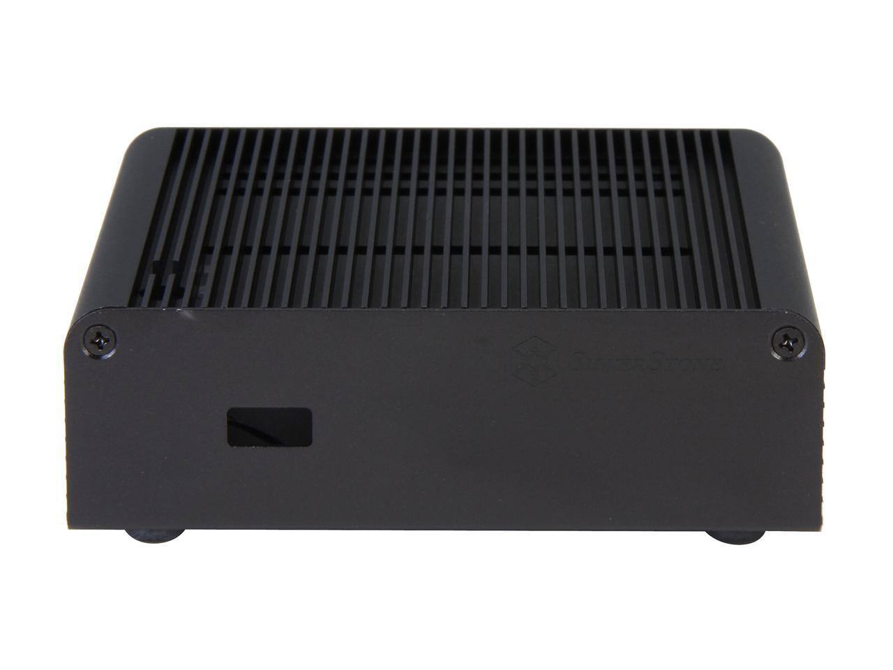 Alt View 1. SilverStone - SilverStone PT14B-H2 Black Aluminum Mini-ITX Desktop Computer Case - Black.