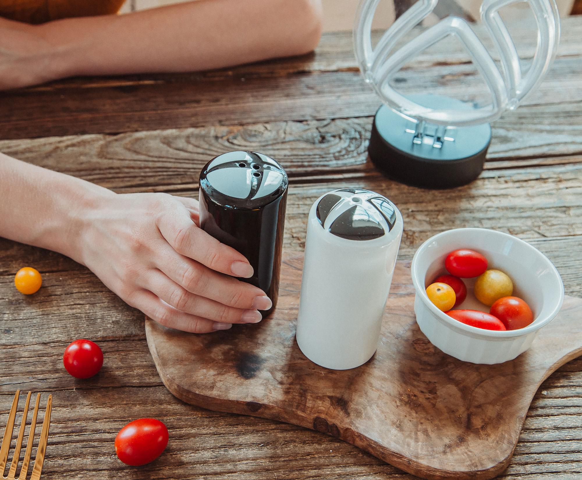 Alt View 3. Ukonic - Xbox Logo Ceramic Salt and Pepper Shakers | Set of 2 - White/Black.