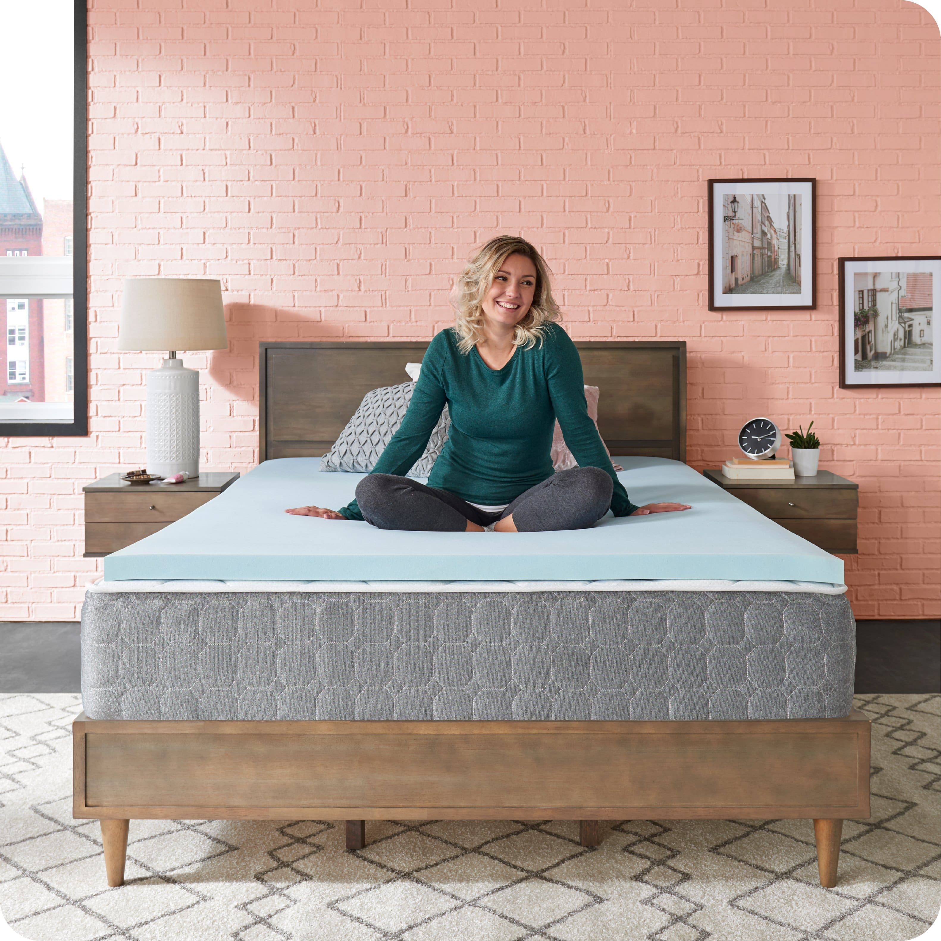 Alt View 12. Sealy - Dreamlife 2” Gel Memory Foam Mattress Topper, Twin - Blue.