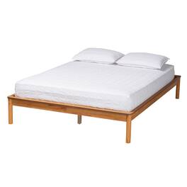 Baxton Studio - Efren Mid-Century Modern Finished Wood King Size Bed Frame - Honey Oak