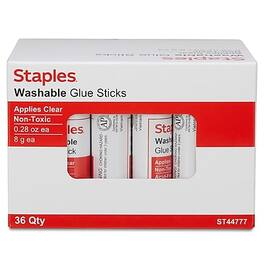 Staples - Washable Glue Sticks, 0.28 oz., 36/Pack - Clear