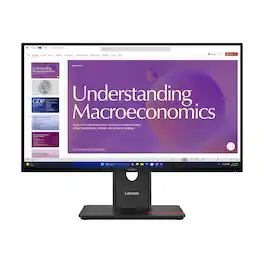 Lenovo - ThinkVision 23.8" IPS LED FHD 48Hz-120Hz Monitor (HDMI, USB, DP) w/Speakers - Eclipse Black
