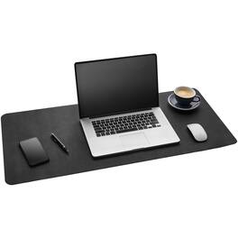 Fabibe - Desk Mat Writing Pad - Office Large 36" X 17" Navy Blue Mats On Top Of Desks Gift Ready Elegant Computer Cover Prote - Black Large