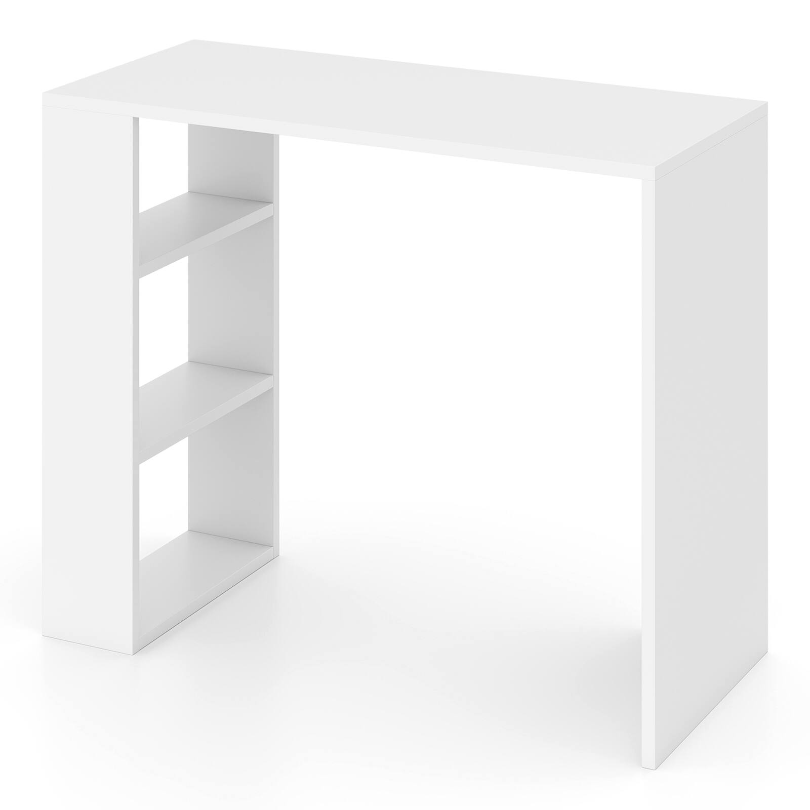 Alt View 9. Gymax - Gymax 36'' Compact Writing Desk w/ 3 Open Shelves Freestanding Anti-tipping Kit - White.