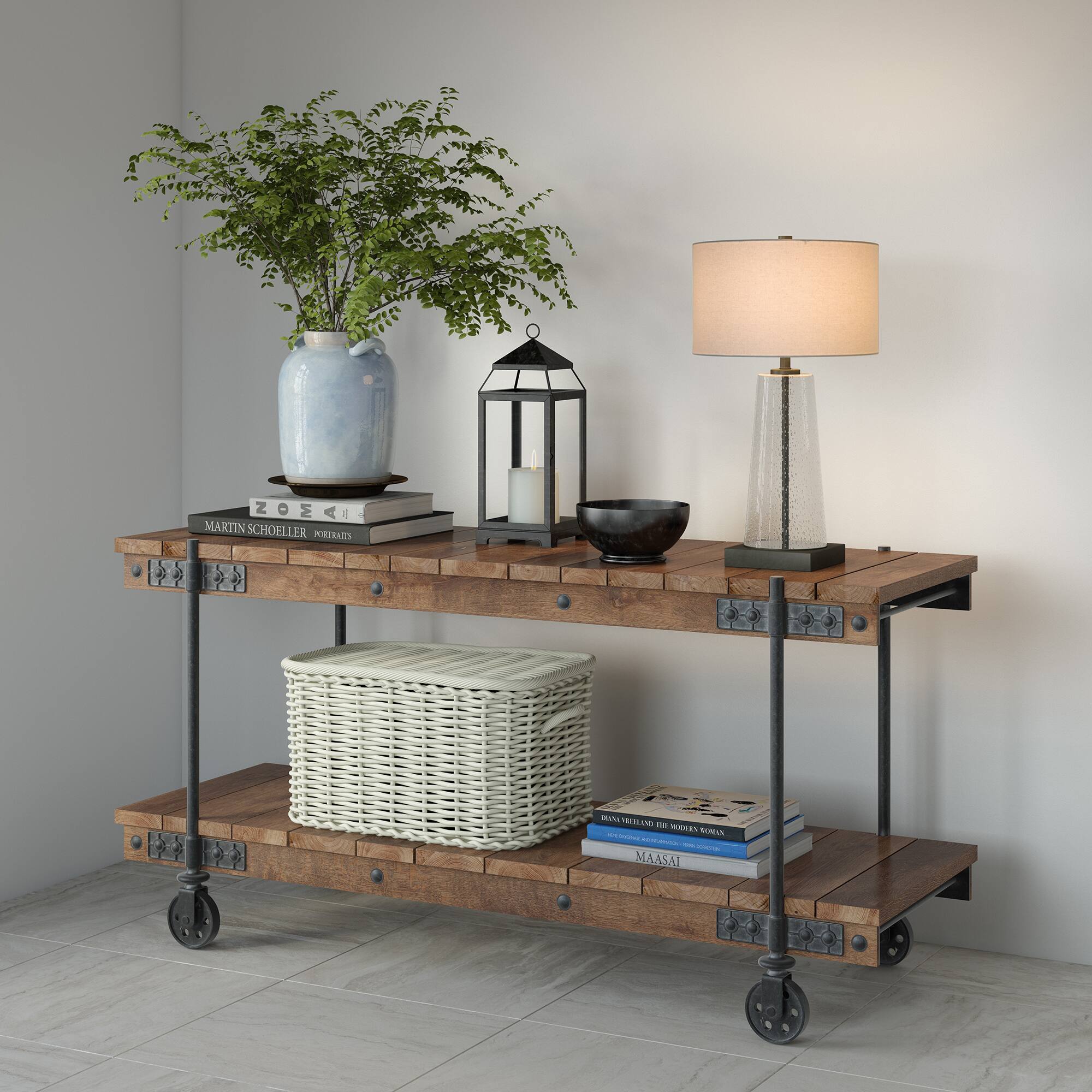 Alt View 11. Hudson&Canal - Dax Table Lamp - Seeded Glass/Blackened Bronze.