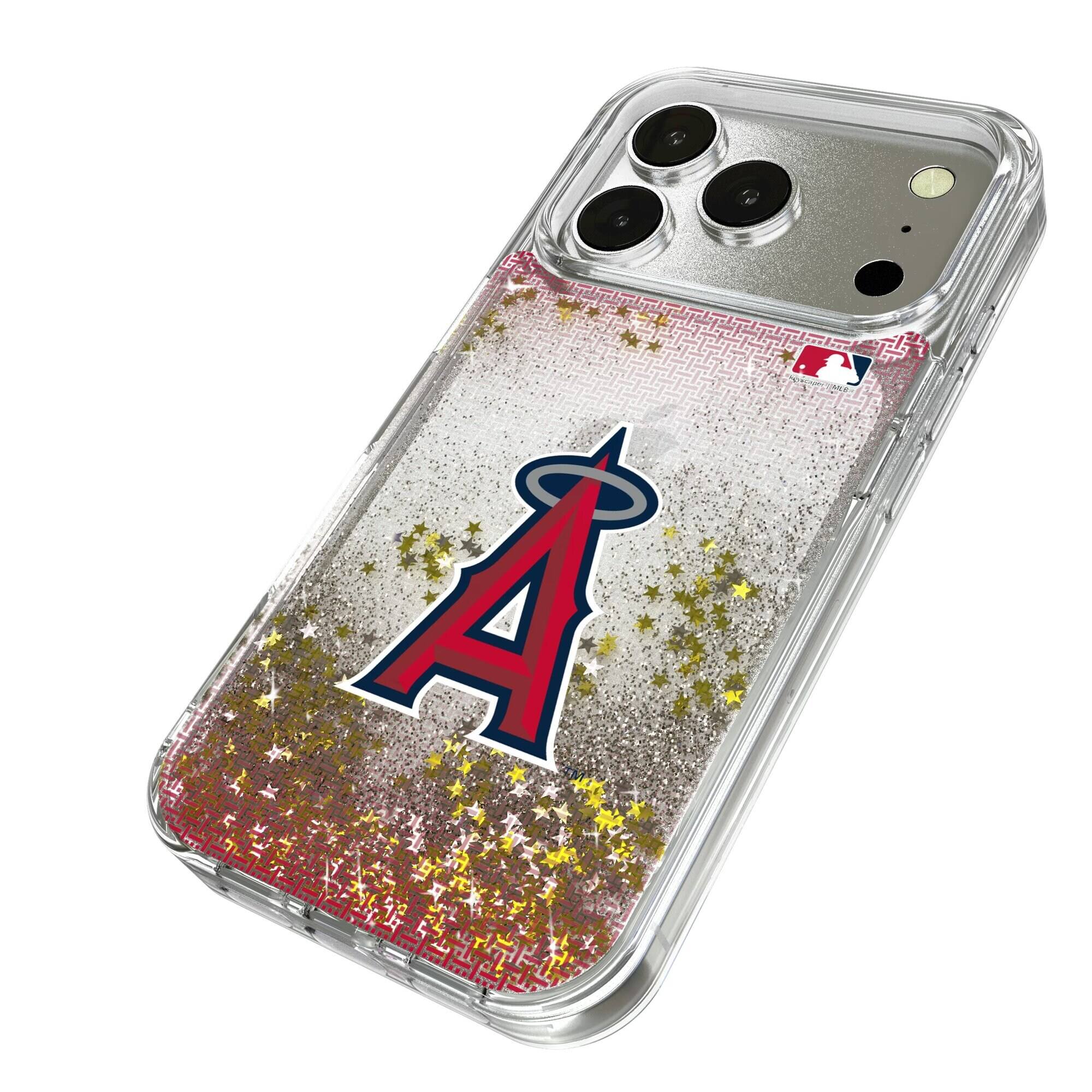 Alt View 1. Keyscaper - Los Angeles Angels Linen Logo iPhone Glitter Case - 14 - Multicolor.