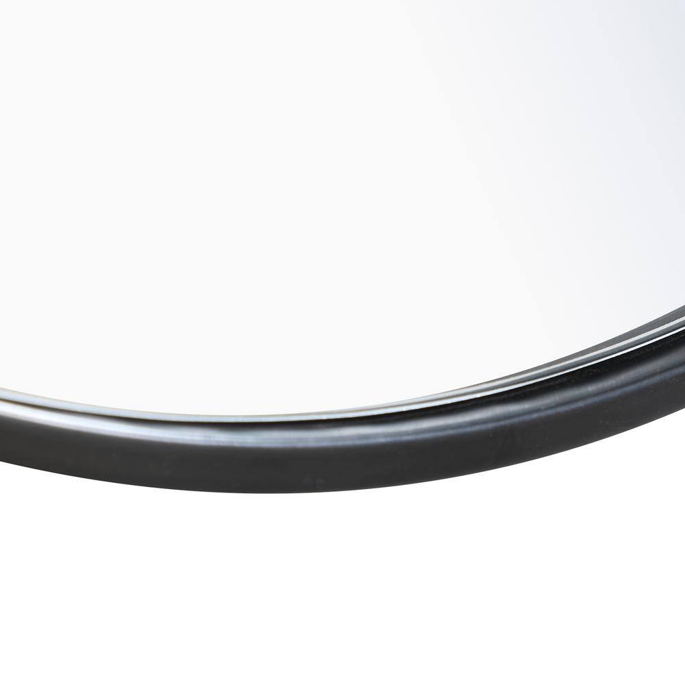 Alt View 7. Elegant Decor - Metal frame Round Mirror with decorative hook 42 inch Black finish - Black.