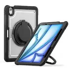 Front. Dteck - Heavy Duty Shockproof Case for Apple iPad Air (M4) 11" 2026/iPad Air 11‑inch (M3)(M2),Rugged Stand Cover+Shoulder Strap - Clear.