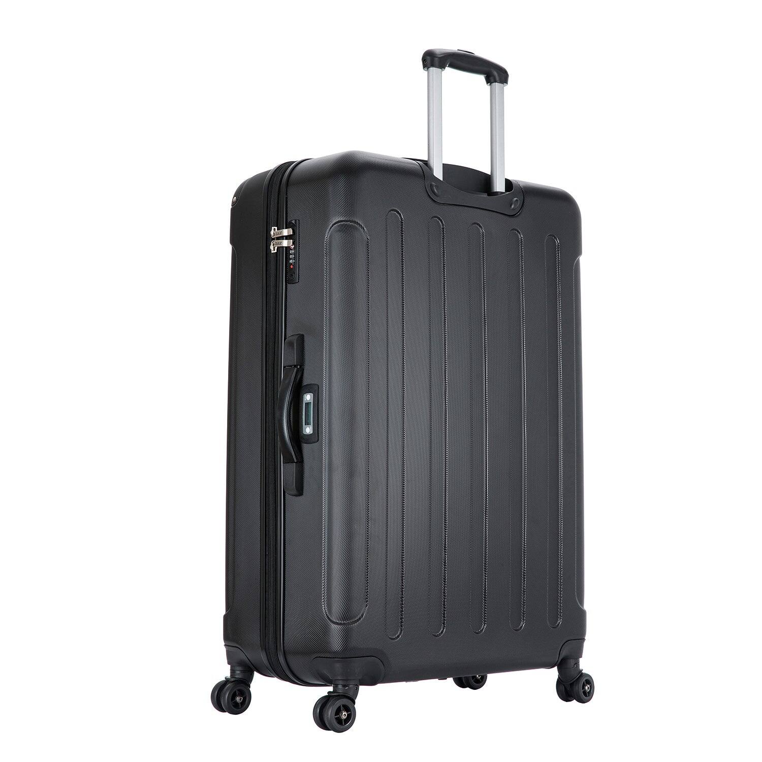 Back. DUKAP - Intely Smart Hardside 2 Piece Luggage Set 20"/28" with USB and integrated weight scale - BLACK.