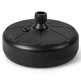 Gymax - 40 LBS Patio Umbrella Base Round 14.5 Inches Water Sand Fillable Umbrella Stand - Black