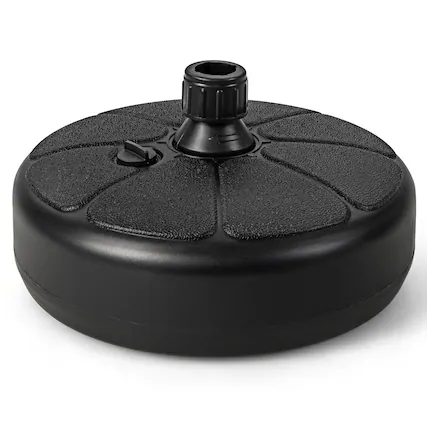 Front. Gymax - Gymax 40 LBS Patio Umbrella Base Round 14.5 Inches Water Sand Fillable Umbrella Stand - Black.