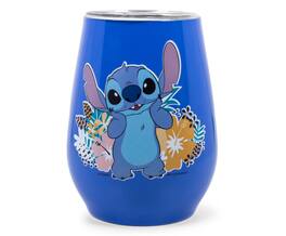 Silver Buffalo - Disney's Lilo & Stitch Stainless Steel Tumbler With Lid | Holds 10 Ounces - Blue