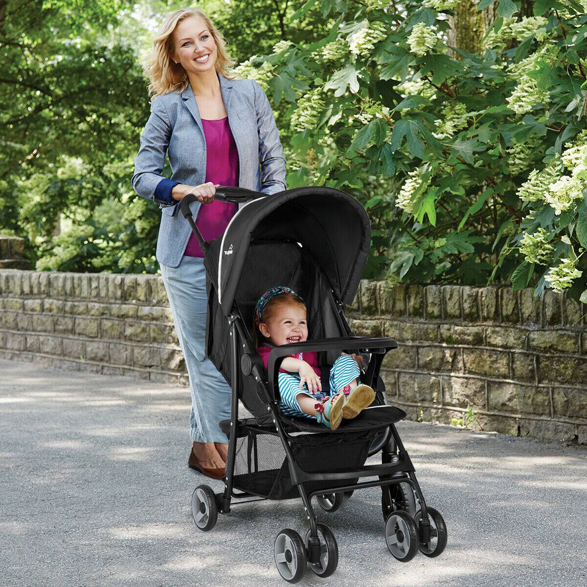 Alt View 3. Costway - Costway Foldable Lightweight Baby Stroller Travel Pushchair 0-36 Months Age Group 13 lbs - Black.