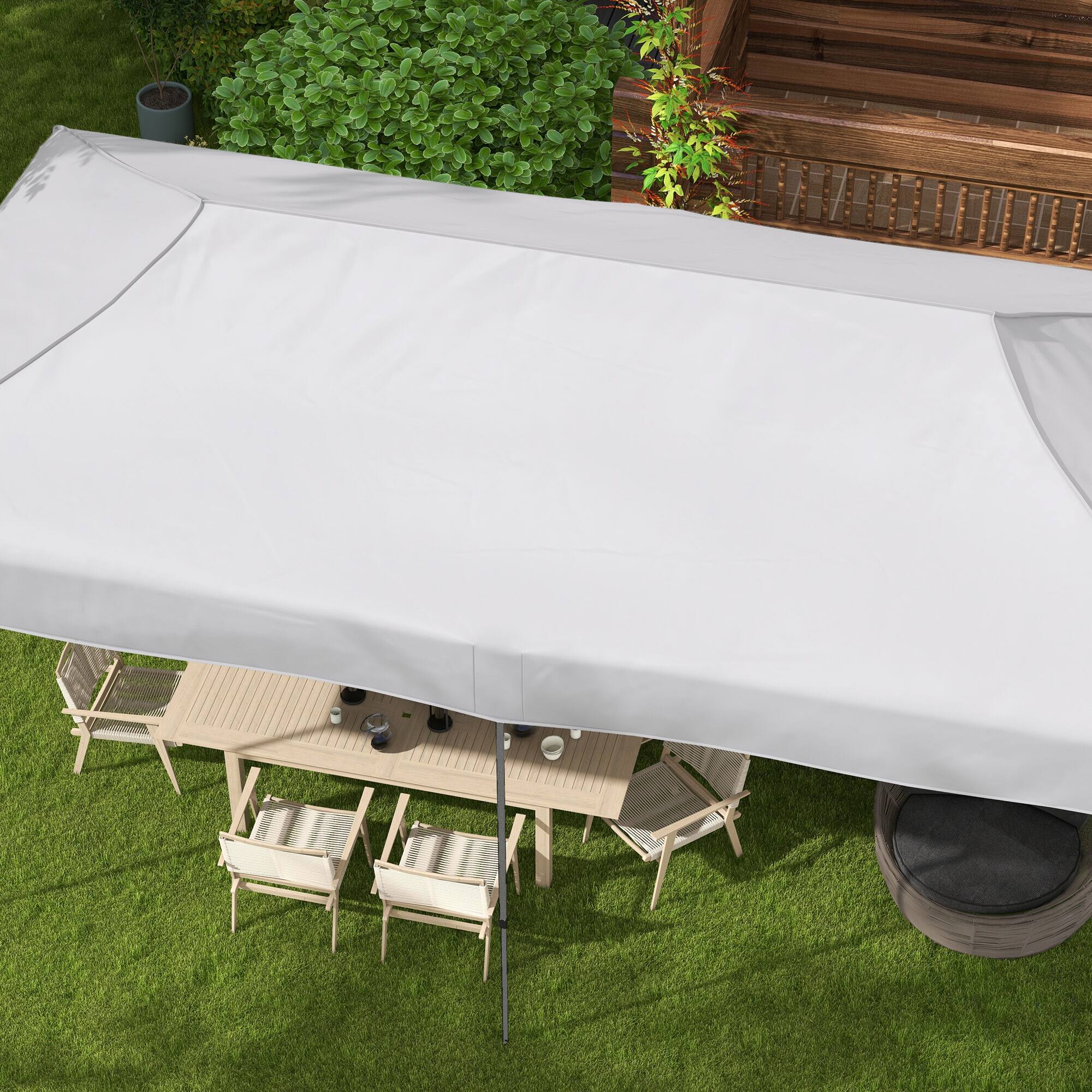 Alt View 8. Outsunny - 10' x 20' Pop Up Canopy Tent, Instant Sun Shelter with 3-Level Adjustable Height - White.