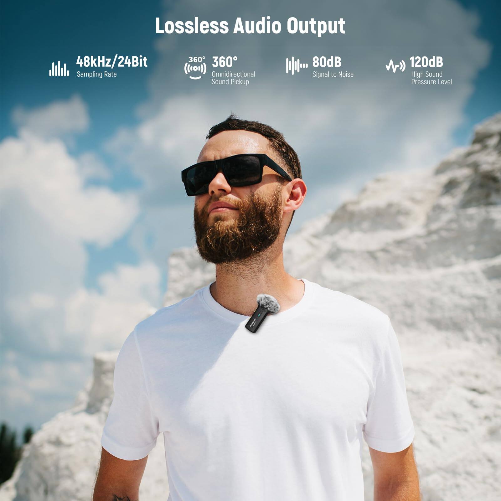 Lossless Audio Output

- 48kHz/24Bit Sampling Rate
- 360° Omnidirectional Sound Pickup
- 80dB Signal to Noise
- 120dB High Sound Pressure Level