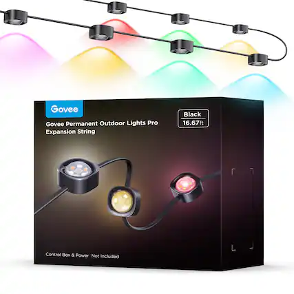 Govee Permanent Outdoor Lights Pro Expansion String
Black
16.67ft
Control Box & Power Not Included