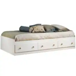 Hivvago - Twin Size Mates Platform Bed with 2 Storage Drawers - White