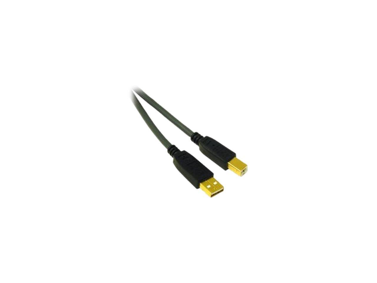 Front. Cables to Go - C2G 29141 USB 2.0 A Male to B Male Cable - 6.6 Ft, Black.