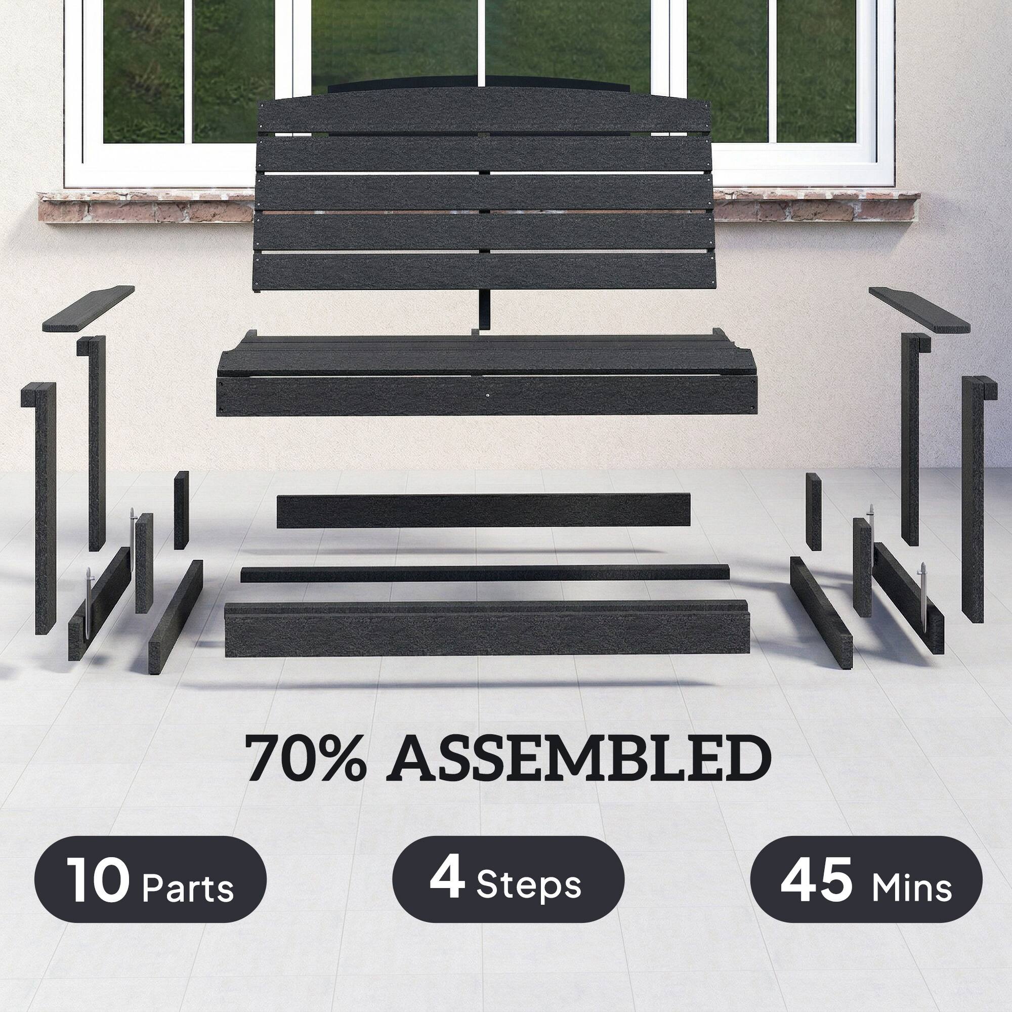 70% ASSEMBLED  
10 Parts  
4 Steps  
45 Mins