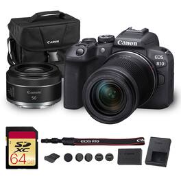 Canon - EOS R10 Mirrorless Camera RF-S 18-150mm Lens Kit Bundle