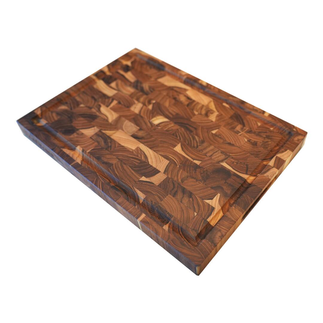 EcoDecors - EcoDecors, FSC Certified Teak End Grain Cutting Board 14" x 10" - End Grain Teak