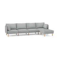 Burrow - Modern Field 4-Seat Sofa with Attachable Ottoman - Fog - Front_Zoom