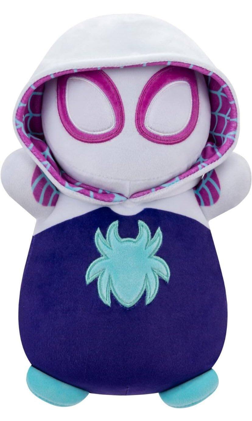 Front. Marvel - Squishmallows 10"" HugMees Spider Man Ghost Spider, Medium.