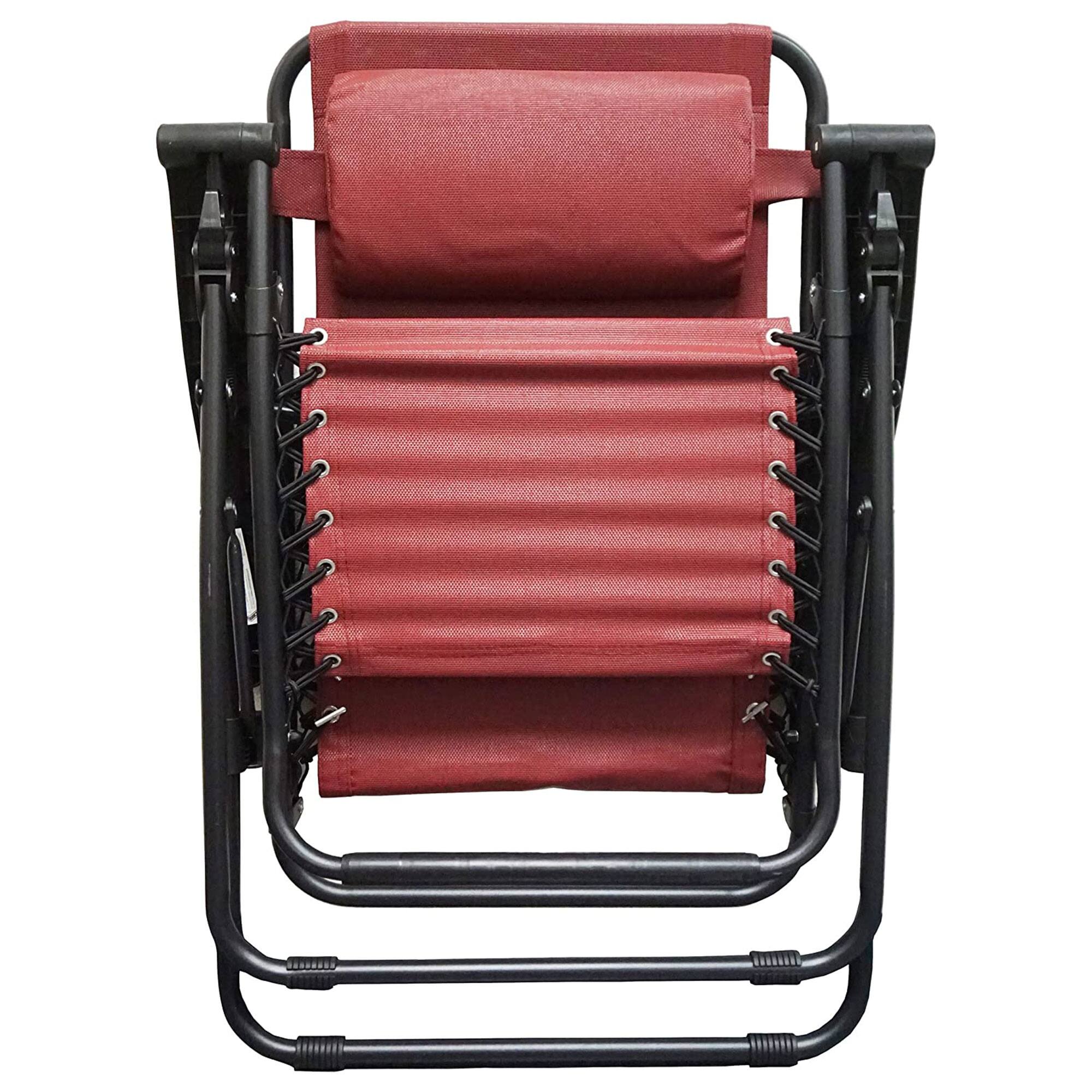 Alt View 4. Caravan Sports - Caravan Sports Zero Gravity Outdoor Folding Camping Patio Lounge Chair, Burgundy - Burgundy.