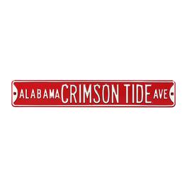 Authentic Street Signs - Alabama Tide 6" x 36" College Ave Street Sign - Crimson