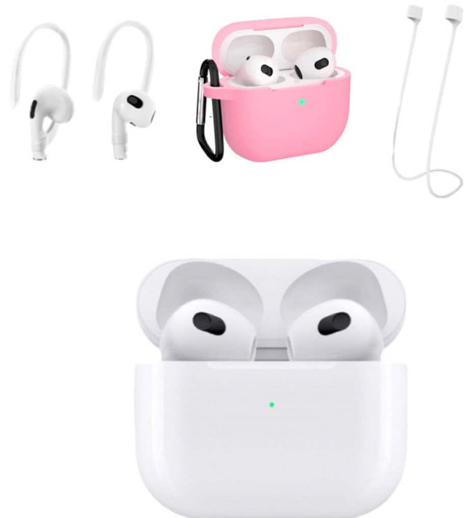 Apple - AirPods (3rd generation) with Lightning Charging Case- Pink Case Bundle - Multi