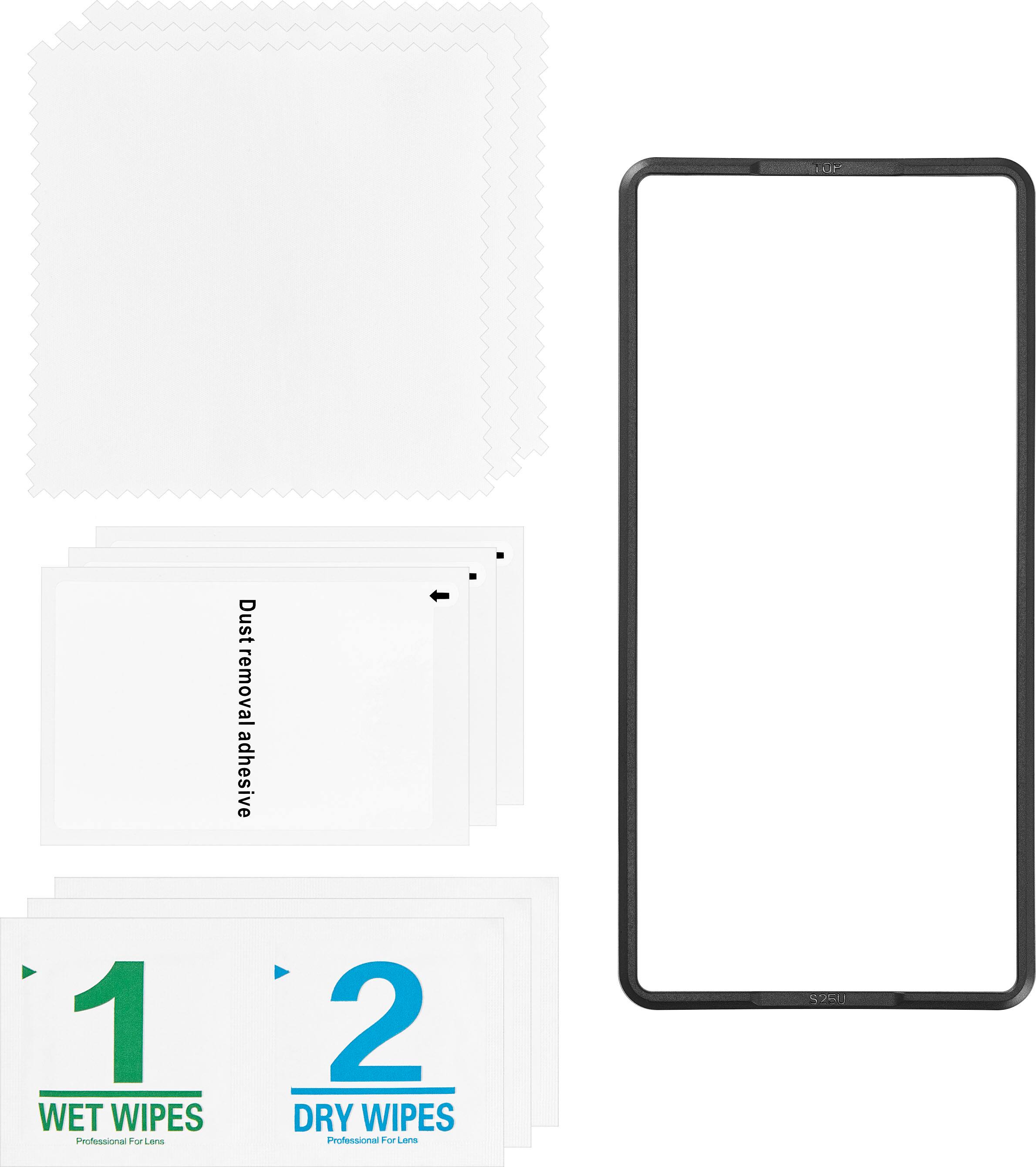 The text on the image is grouped as follows:

1. Wet Wipes: Professional for Lens Cleaning
2. Dry Wipes: Professional for Lens Cleaning

The corrected text is:

1. Wet Wipes: Professional for Lens Cleaning
2. Dry Wipes: Professional for Lens Cleaning