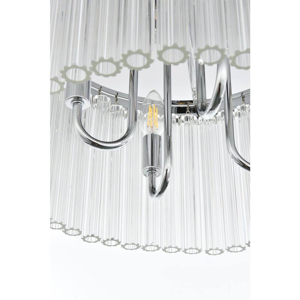 Alt View 2. Elegant Lighting - Harlow 16 Inch Flush Mount Ceiling Light In Chrome - Chrome And Clear.