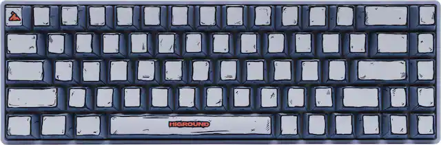 Higround - Basecamp 65+ 65% Wired Mechanical Lubed TTC Milky Switch Gaming Keyboard with RGB Backlighting - Celshade