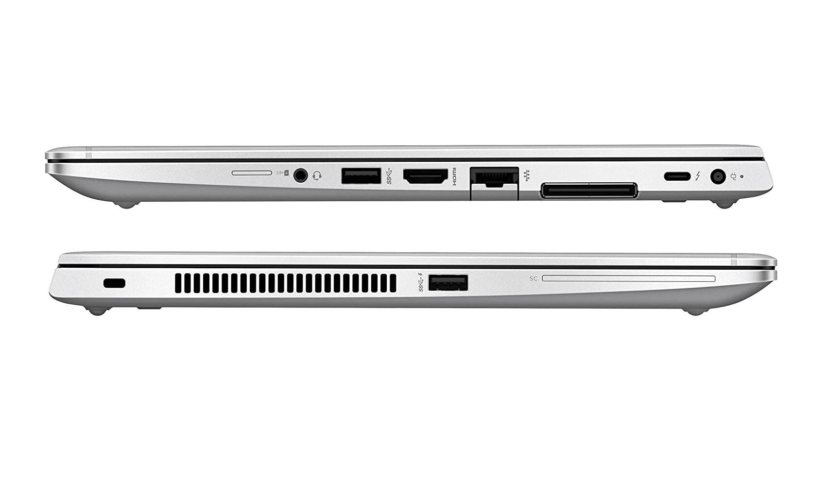 Left. HP - HP EliteBook 840 G5 Core i7-8650U 1.9GHz, 16GB, 512GB SSD, 14inch FHD, Windows 11 Pro (Refurbished) - Silver.