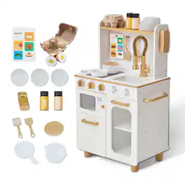 Teamson Kids - Small Play Kitchen with 16 Accessories