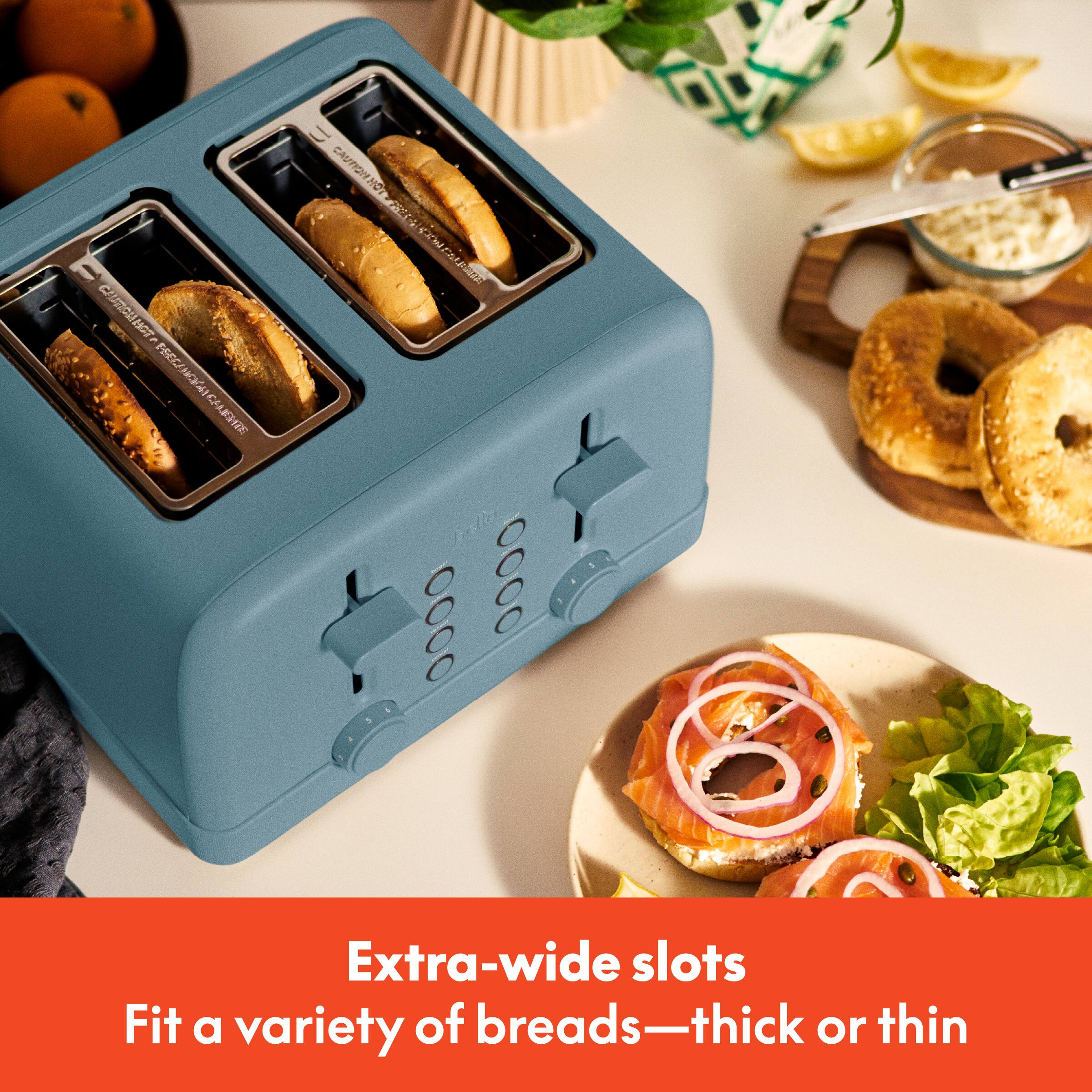 CURCHNT FEEC/NCA FSERA IR CAA a 30E CASPIGINOT 6i COMDAE ballo 0000 0000 Extra-wide slots Fit a variety of breads—thick or thin