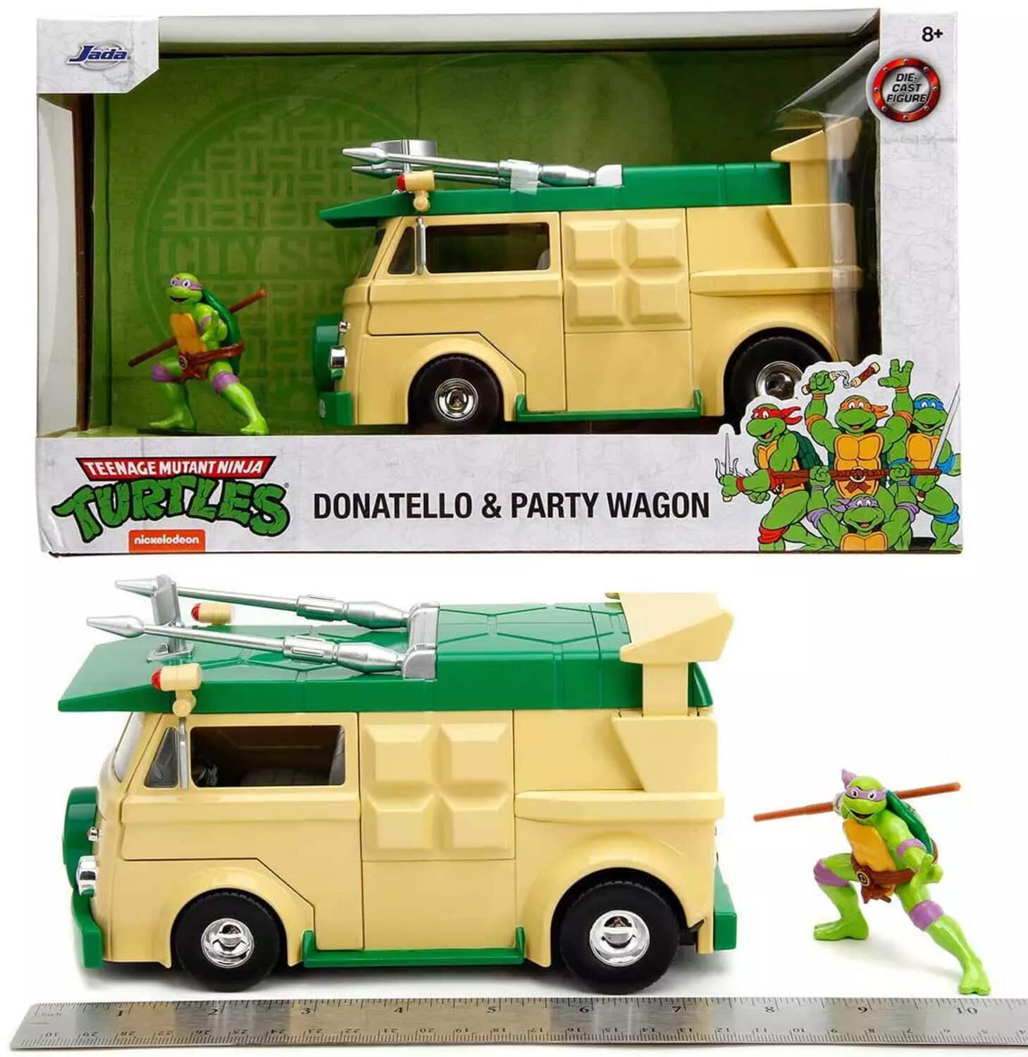 Jada Toys - 1:24 Teenage Mutant Ninja Turtles - Hollywood Rides - Party Wagon with Donatello Figure (TMNT) - Multicolor