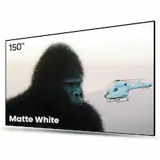Front. AWOL Vision - 150" Fixed Frame Projector Screen, 4K/8K UHD Active 3D Compatible with Standard, Short Throw and UST Projectors - Matte White.