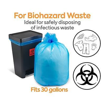 For Biohazard Waste  
Ideal for safely disposing of infectious waste  
Fits 30 gallons