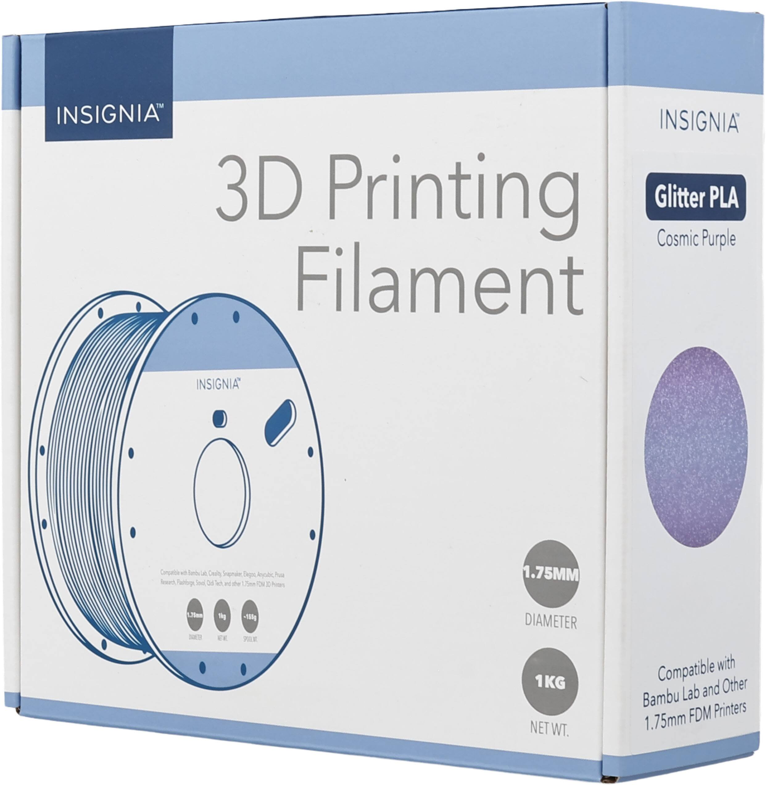 INSIGNIA 3D Printing Glitter PLA Cosmic Purple Filament 1.75MM DIAMETER 1KG NET WT. Compatible with Lab and Other Bambu Printers 1.75mm FDM