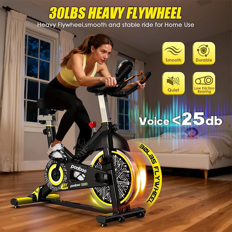 30LBS HEAVY FLYWHEEL  
Heavy Flywheel, smooth and stable ride for Home Use  
Smooth  
Durable  
Quiet  
Low Friction Bearing  
Voice <25db