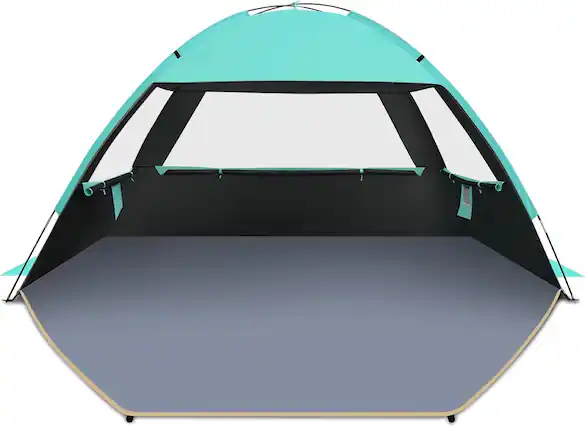 Front. Loheer - Loheer Large Beach Tent Sun Shelter for Family Easy Setup Portable Shade Canopy Cabana - Blue.