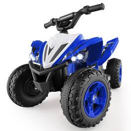Costway - 12V Quad 4 Wheeler Ride on Toy with Music, Light, USB Port, Wireless Connection - Navy