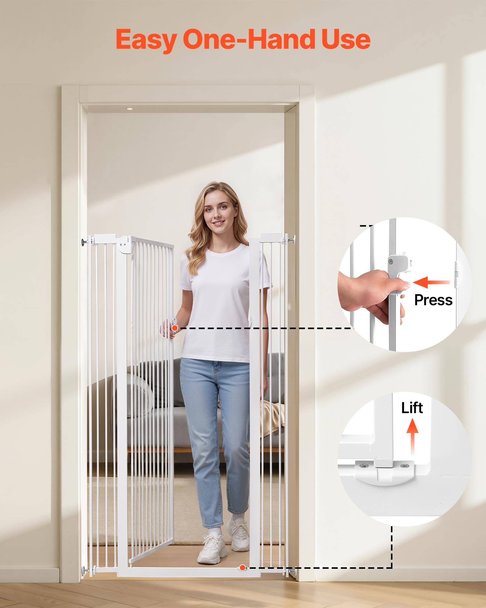 Easy One-Hand Use

Press

Lift